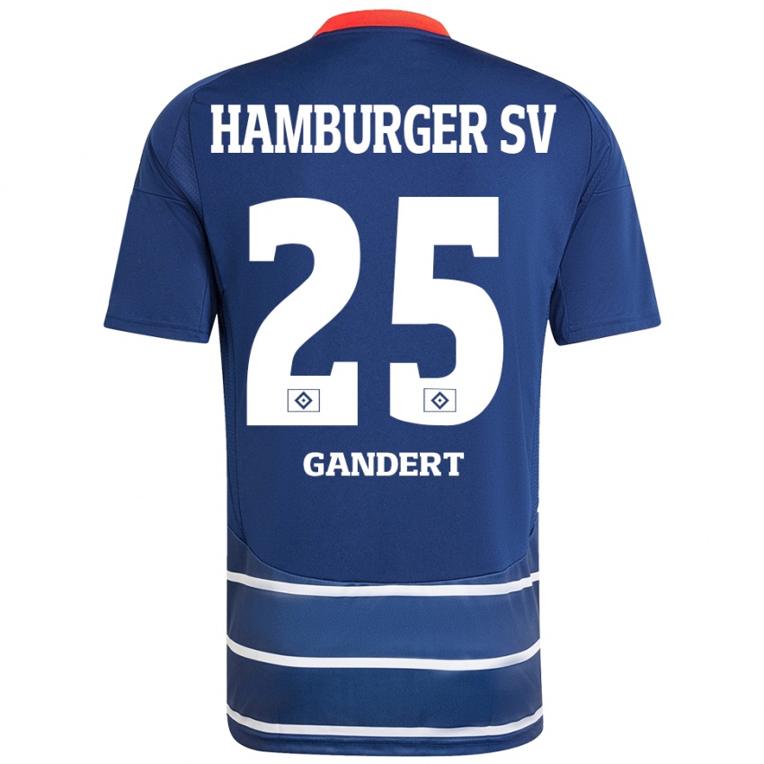 Niño Camiseta Jeremy Gandert #25 Azul Oscuro 2ª Equipación 2024/25 La Camisa