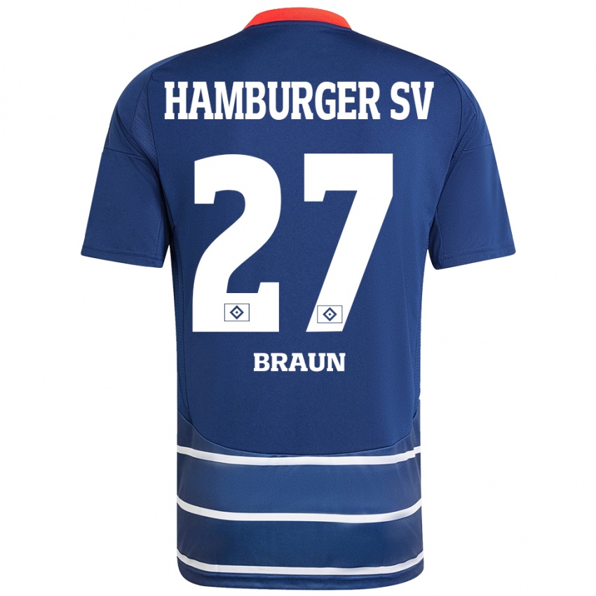 Niño Camiseta Elias Braun #27 Azul Oscuro 2ª Equipación 2024/25 La Camisa