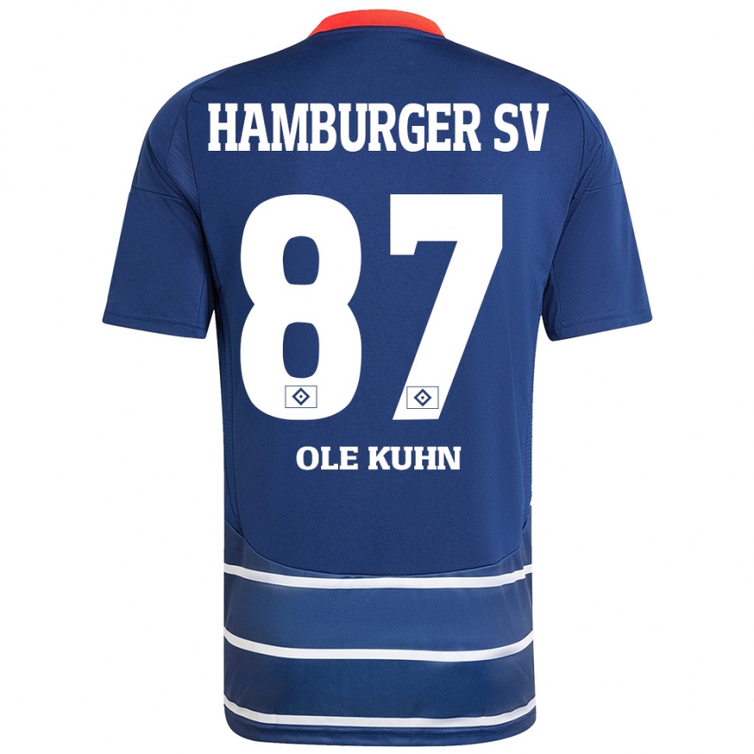 Niño Camiseta Niklas Ole Kühn #87 Azul Oscuro 2ª Equipación 2024/25 La Camisa