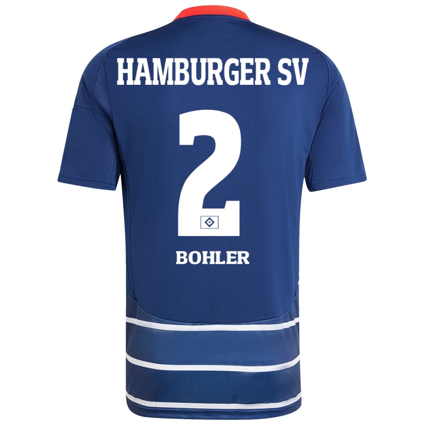 Niño Camiseta Annaleen Böhler #2 Azul Oscuro 2ª Equipación 2024/25 La Camisa