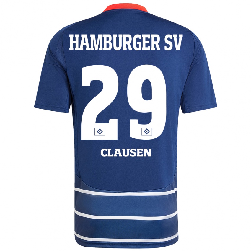 Niño Camiseta Lina Clausen #29 Azul Oscuro 2ª Equipación 2024/25 La Camisa