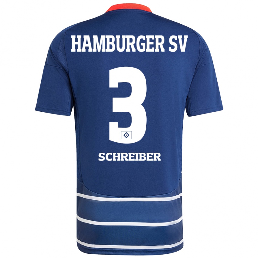 Niño Camiseta David Schreiber #3 Azul Oscuro 2ª Equipación 2024/25 La Camisa