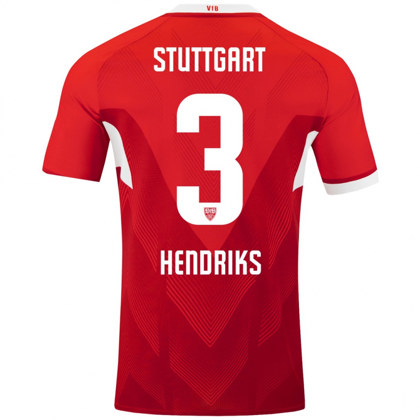 Niño Camiseta Ramon Hendriks #3 Rojo Blanco 2ª Equipación 2024/25 La Camisa