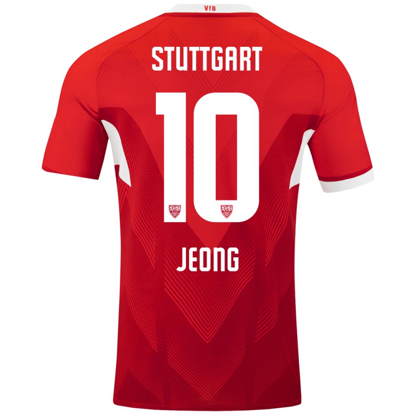 Niño Camiseta Woo-Yeong Jeong #10 Rojo Blanco 2ª Equipación 2024/25 La Camisa