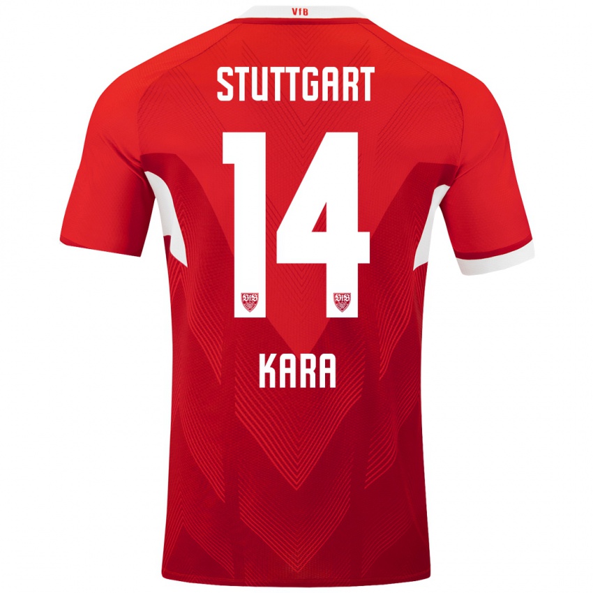 Niño Camiseta Semih Kara #14 Rojo Blanco 2ª Equipación 2024/25 La Camisa