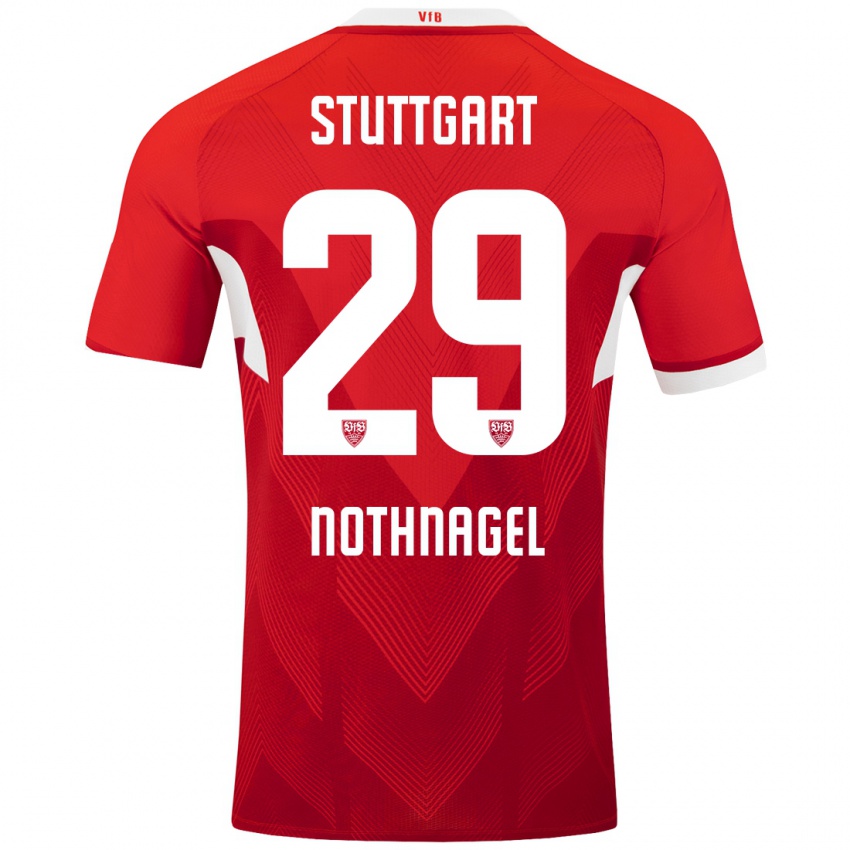 Niño Camiseta Dominik Nothnagel #29 Rojo Blanco 2ª Equipación 2024/25 La Camisa