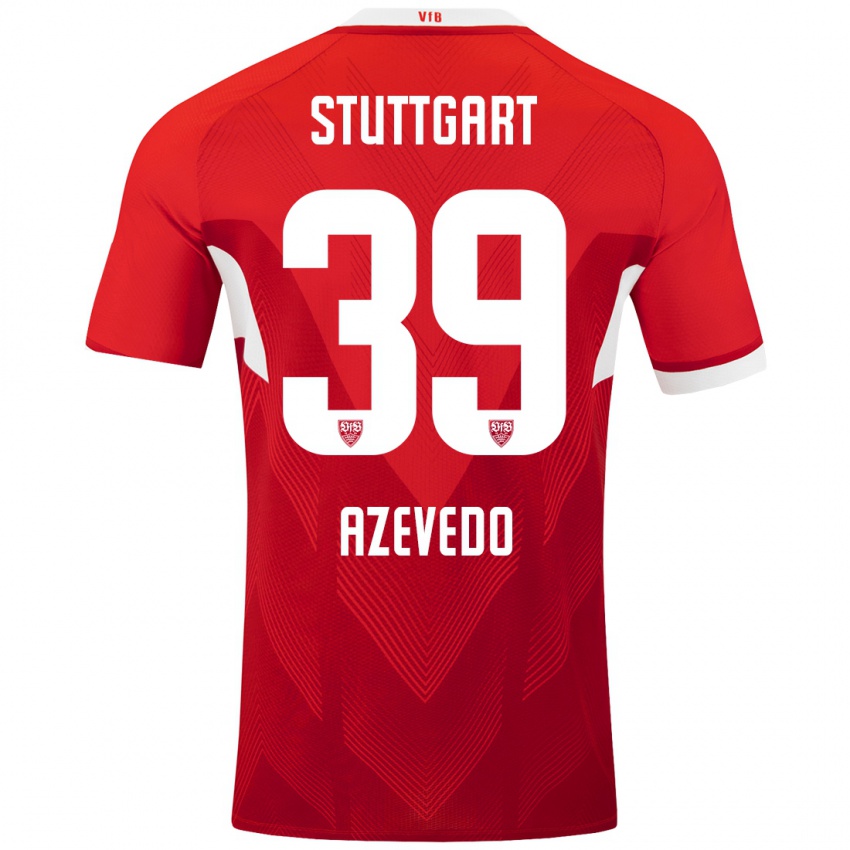 Niño Camiseta Alexandre Azevedo #39 Rojo Blanco 2ª Equipación 2024/25 La Camisa