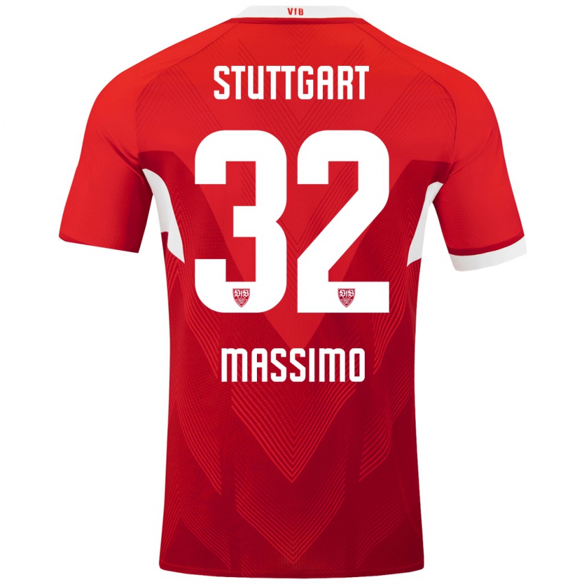 Niño Camiseta Roberto Massimo #32 Rojo Blanco 2ª Equipación 2024/25 La Camisa