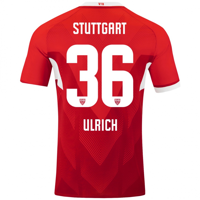 Niño Camiseta Laurin Ulrich #36 Rojo Blanco 2ª Equipación 2024/25 La Camisa