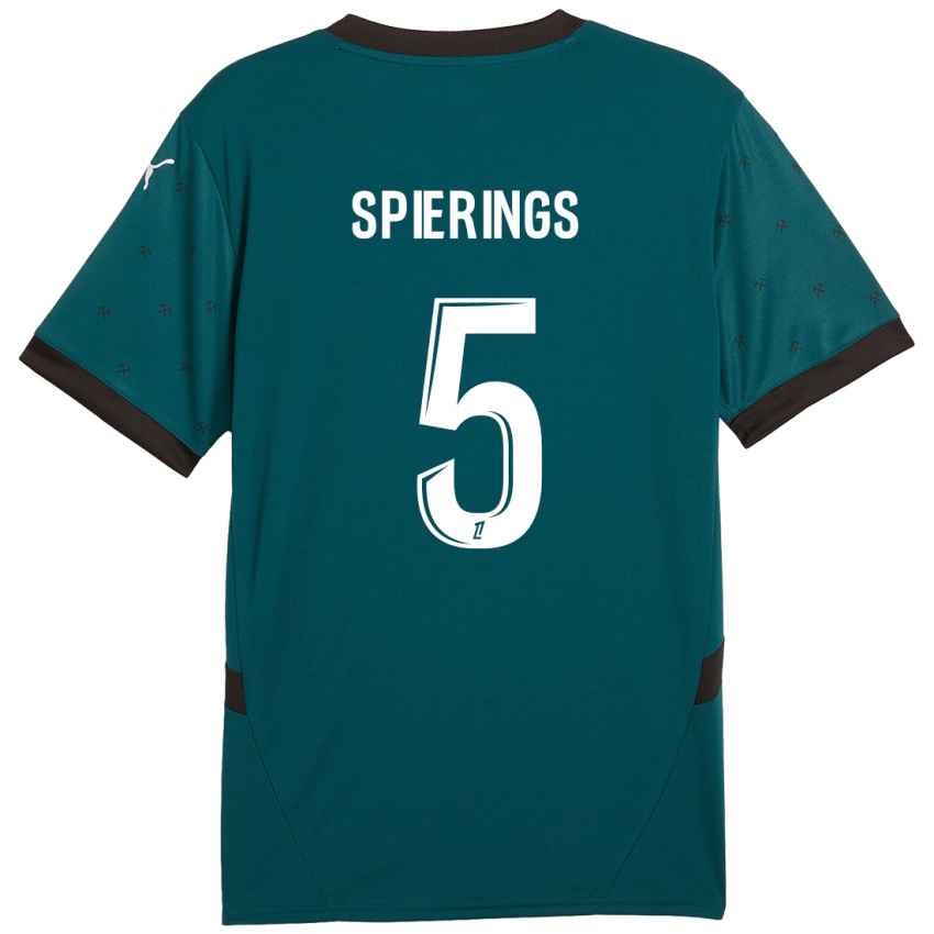 Niño Camiseta Stijn Spierings #5 Verde Oscuro 2ª Equipación 2024/25 La Camisa