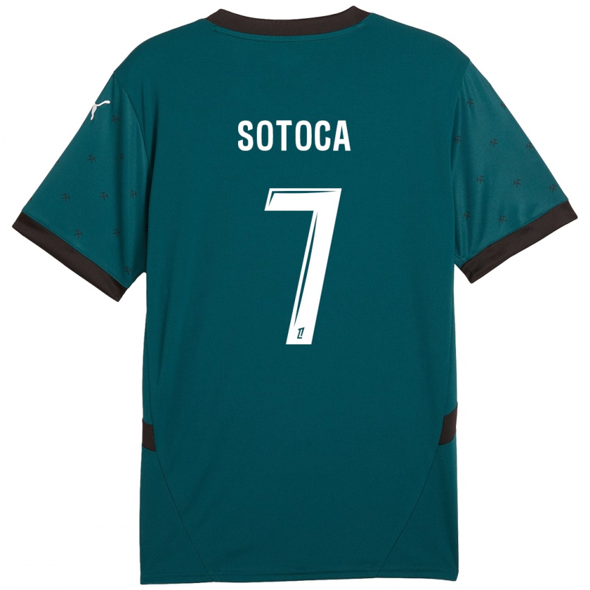 Niño Camiseta Florian Sotoca #7 Verde Oscuro 2ª Equipación 2024/25 La Camisa