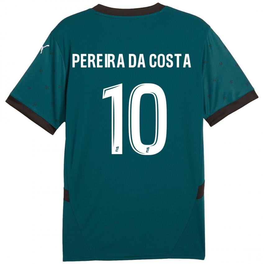 Niño Camiseta David Pereira Da Costa #10 Verde Oscuro 2ª Equipación 2024/25 La Camisa