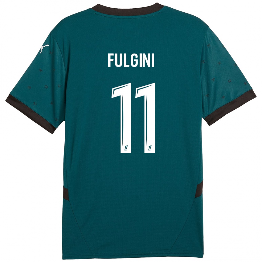 Niño Camiseta Angelo Fulgini #11 Verde Oscuro 2ª Equipación 2024/25 La Camisa