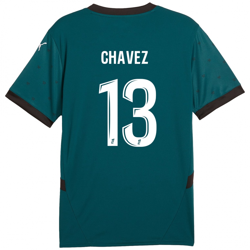 Niño Camiseta Jhoanner Chávez #13 Verde Oscuro 2ª Equipación 2024/25 La Camisa