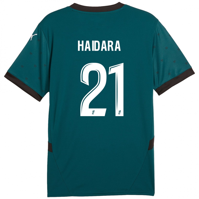 Niño Camiseta Massadio Haidara #21 Verde Oscuro 2ª Equipación 2024/25 La Camisa