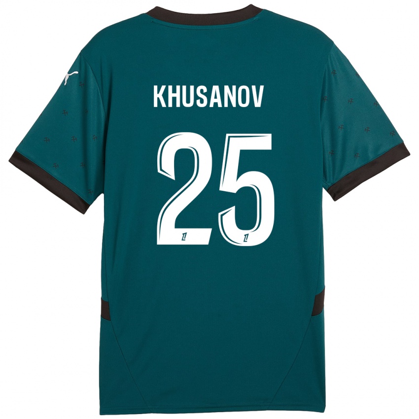 Niño Camiseta Abdukodir Khusanov #25 Verde Oscuro 2ª Equipación 2024/25 La Camisa