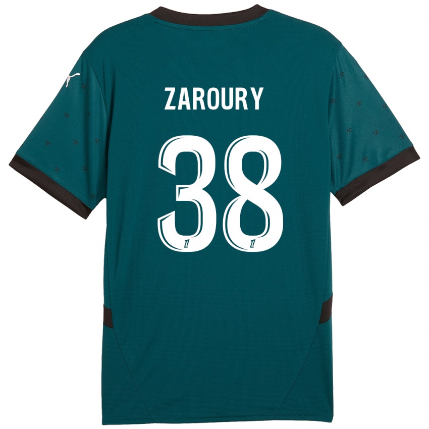 Niño Camiseta Anass Zaroury #38 Verde Oscuro 2ª Equipación 2024/25 La Camisa