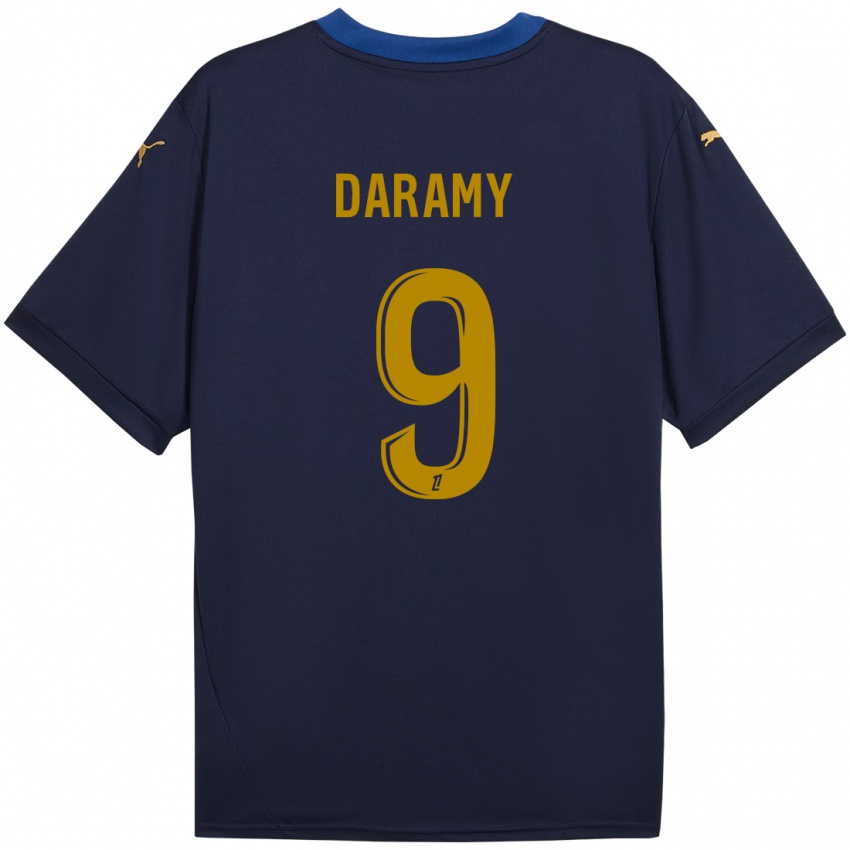 Niño Camiseta Mohamed Daramy #9 Azul Marino Dorado 2ª Equipación 2024/25 La Camisa