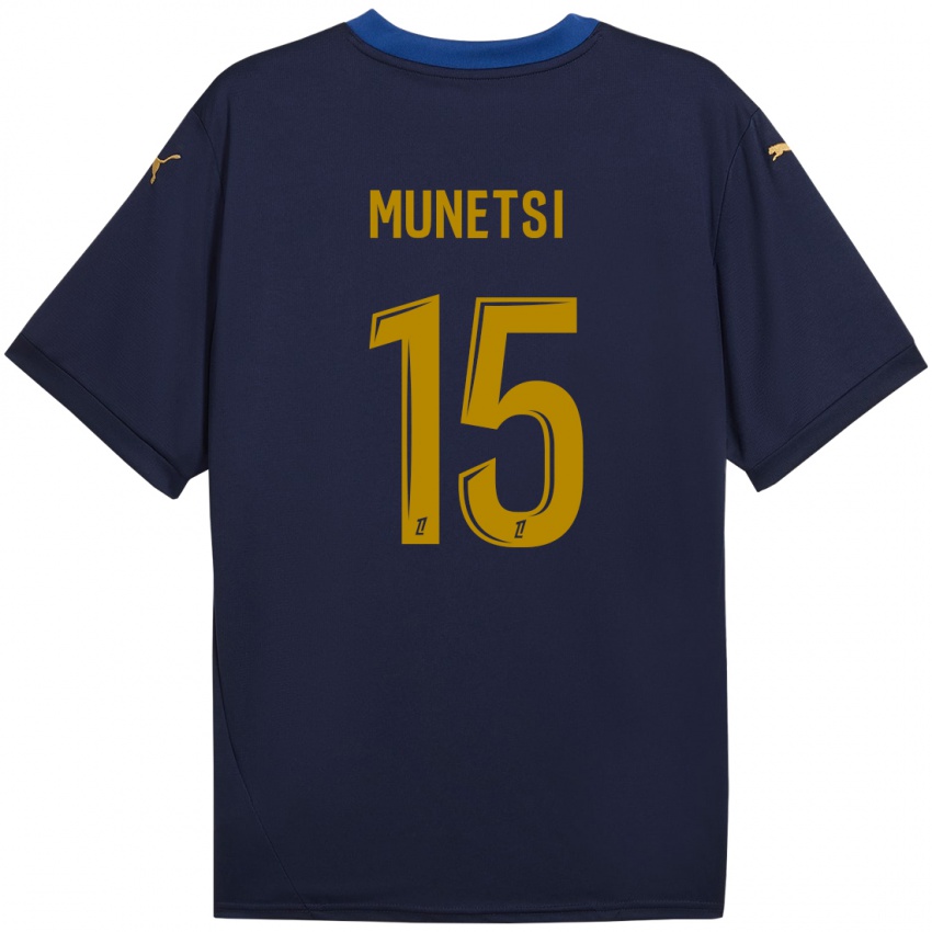 Niño Camiseta Marshall Munetsi #15 Azul Marino Dorado 2ª Equipación 2024/25 La Camisa