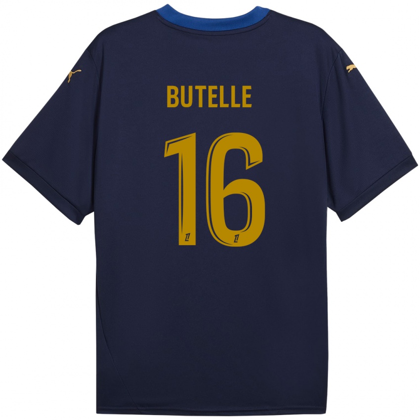 Niño Camiseta Ludovic Butelle #16 Azul Marino Dorado 2ª Equipación 2024/25 La Camisa