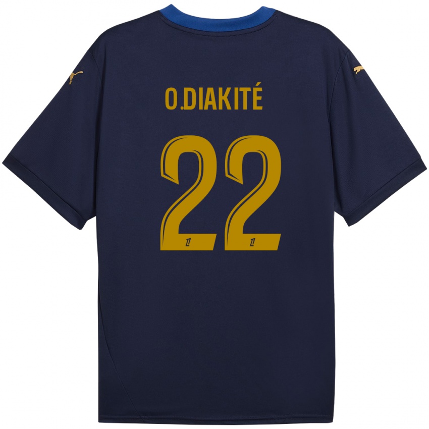 Niño Camiseta Oumar Diakité #22 Azul Marino Dorado 2ª Equipación 2024/25 La Camisa