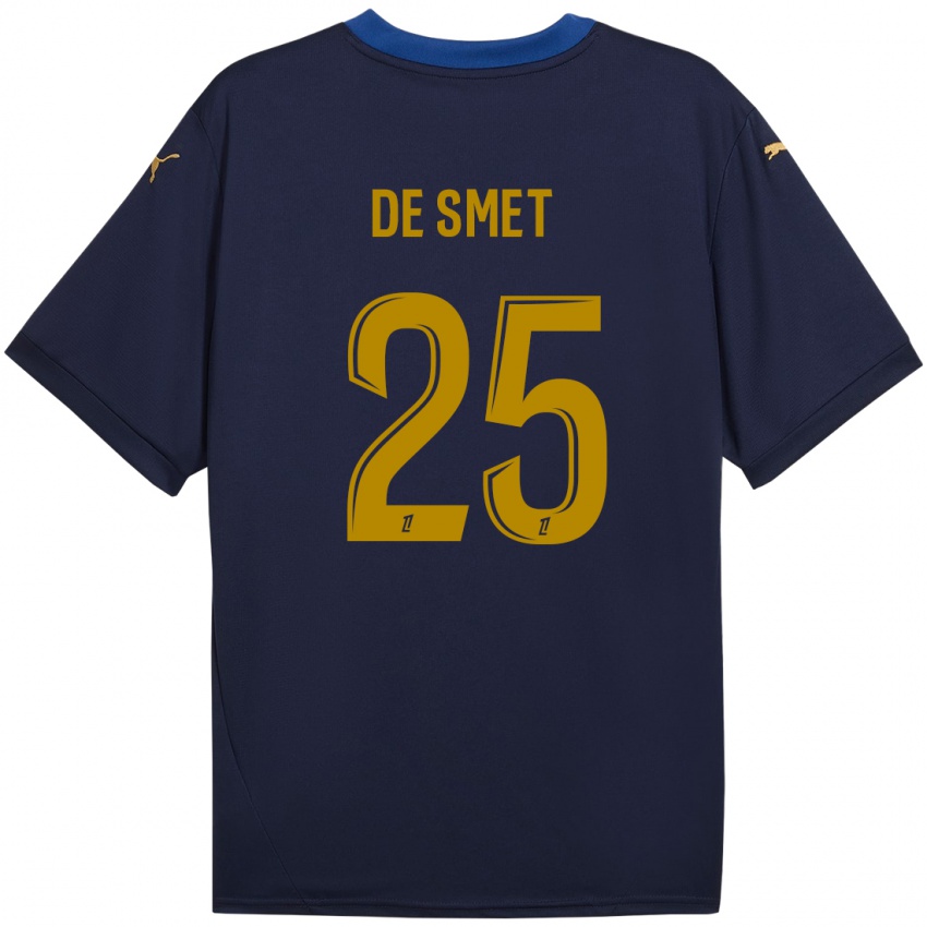 Niño Camiseta Thibault De Smet #25 Azul Marino Dorado 2ª Equipación 2024/25 La Camisa