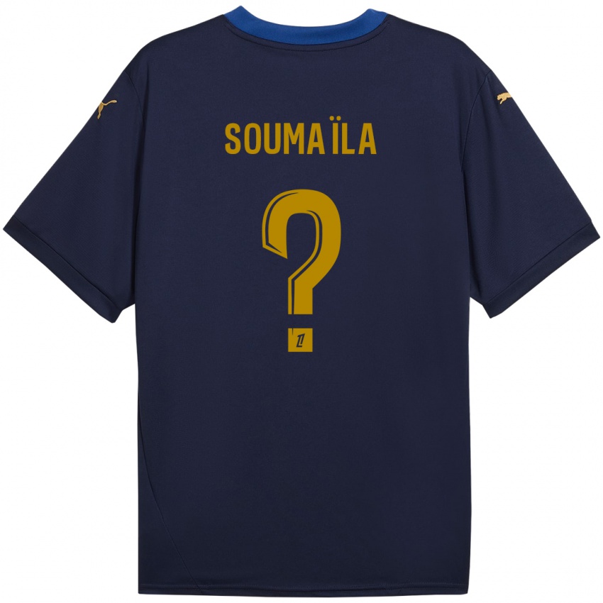 Niño Camiseta Soumaïla Sylla #0 Azul Marino Dorado 2ª Equipación 2024/25 La Camisa