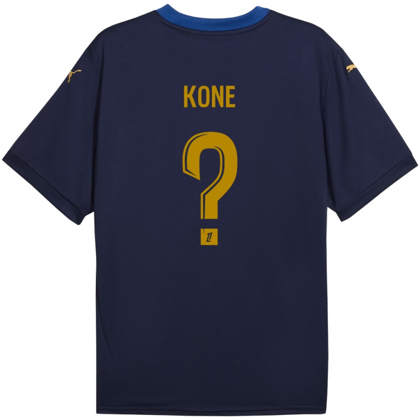 Niño Camiseta Abdoul Koné #0 Azul Marino Dorado 2ª Equipación 2024/25 La Camisa