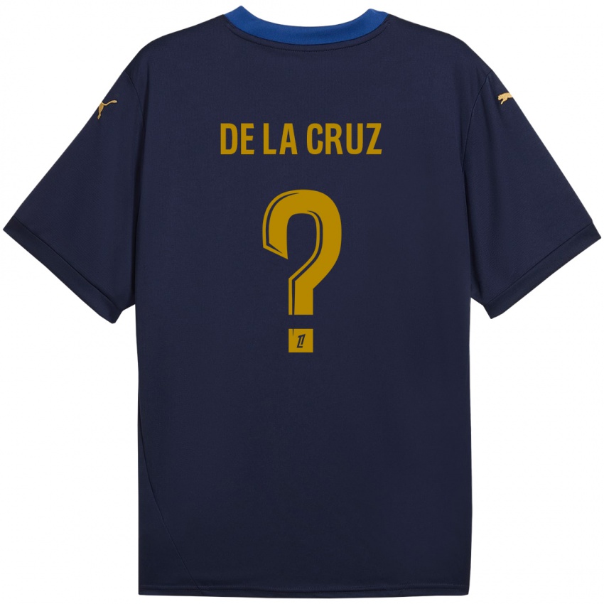 Niño Camiseta Maiky De La Cruz #0 Azul Marino Dorado 2ª Equipación 2024/25 La Camisa