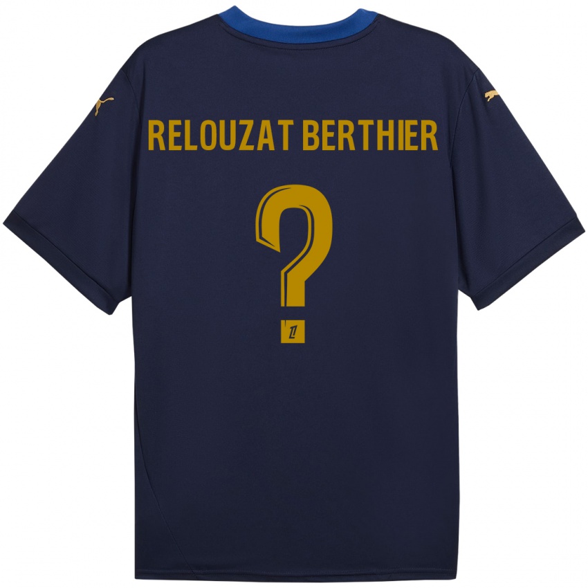 Niño Camiseta Maxime Relouzat Berthier #0 Azul Marino Dorado 2ª Equipación 2024/25 La Camisa