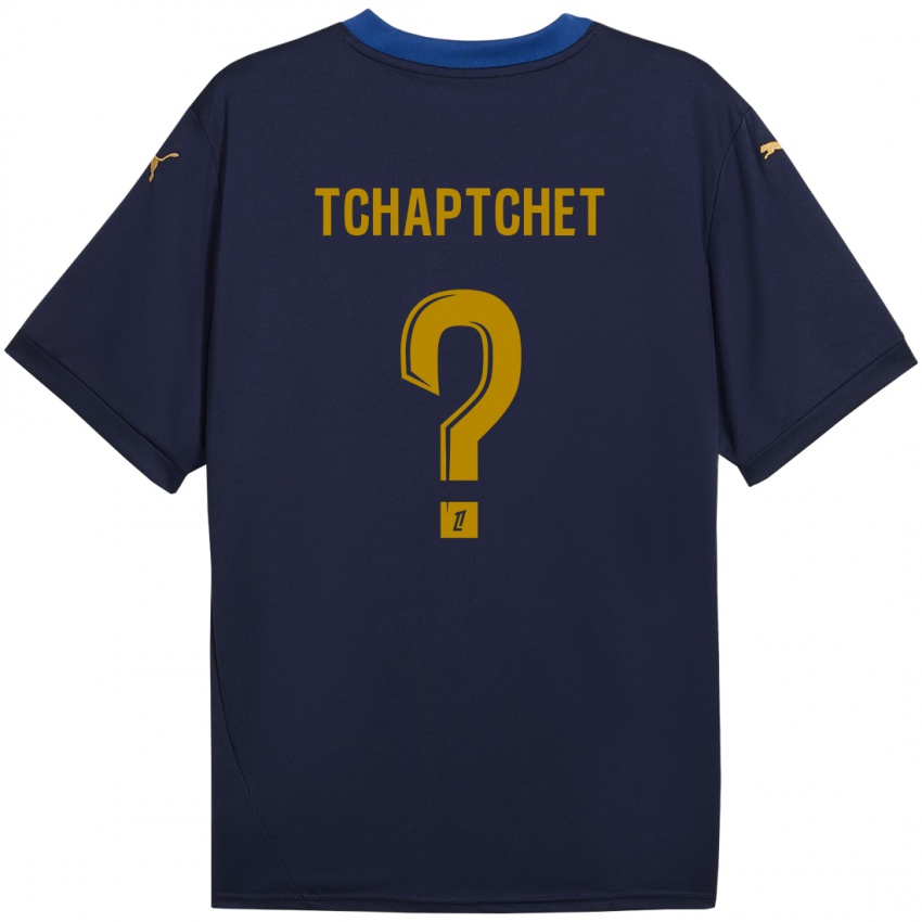 Niño Camiseta Arthur Tchaptchet #0 Azul Marino Dorado 2ª Equipación 2024/25 La Camisa