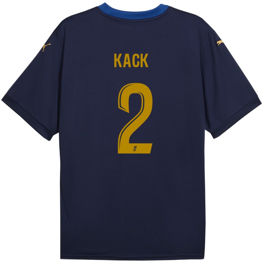 Niño Camiseta Mathilde Kack #2 Azul Marino Dorado 2ª Equipación 2024/25 La Camisa