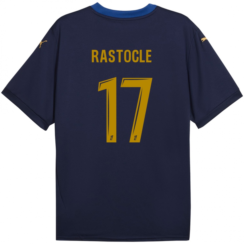 Niño Camiseta Jade Rastocle #17 Azul Marino Dorado 2ª Equipación 2024/25 La Camisa