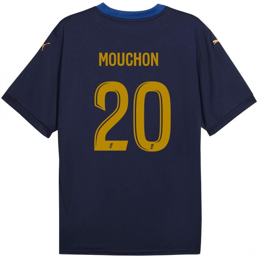 Niño Camiseta Noemie Mouchon #20 Azul Marino Dorado 2ª Equipación 2024/25 La Camisa