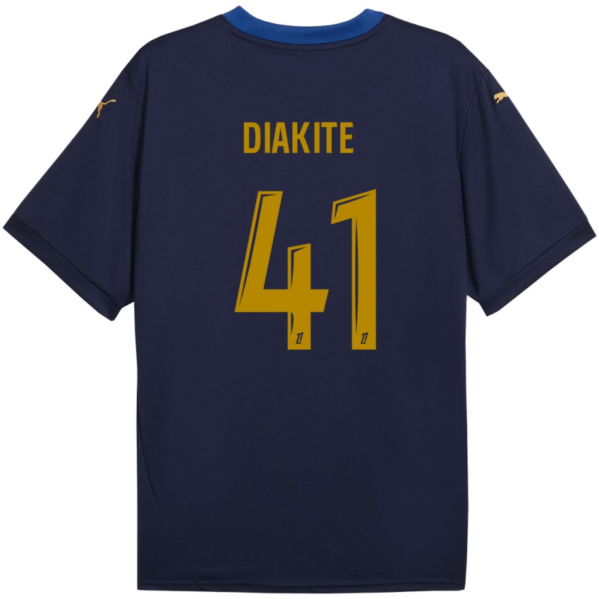 Niño Camiseta Ibrahim Diakité #41 Azul Marino Dorado 2ª Equipación 2024/25 La Camisa