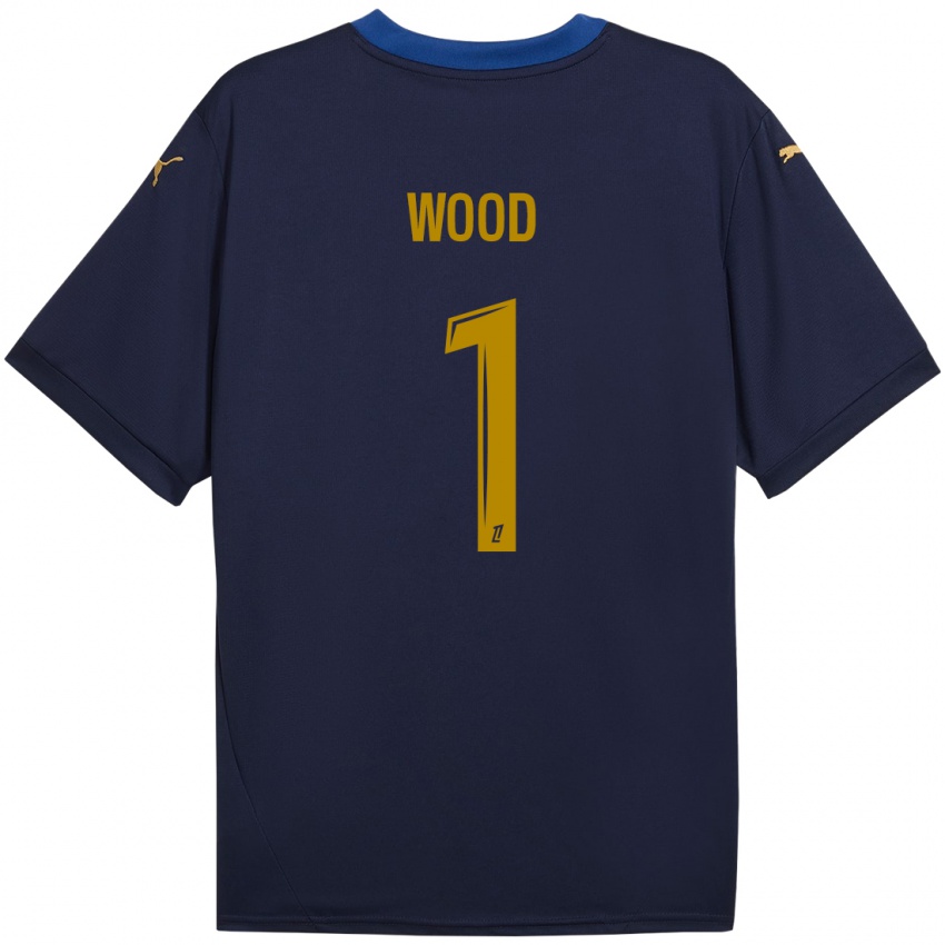 Niño Camiseta Mackenzie Wood #1 Azul Marino Dorado 2ª Equipación 2024/25 La Camisa