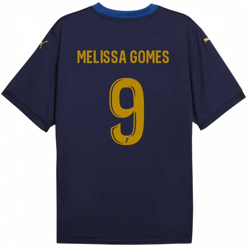 Niño Camiseta Melissa Ferreira Gomes #9 Azul Marino Dorado 2ª Equipación 2024/25 La Camisa