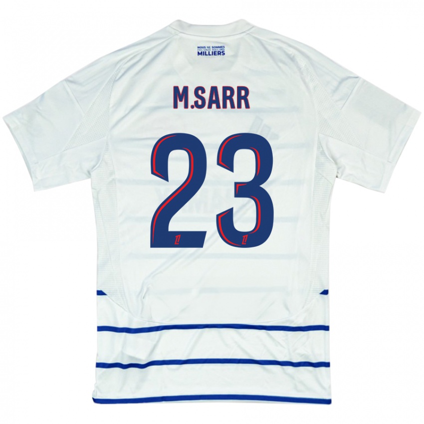 Niño Camiseta Mamadou Sarr #23 Blanco Azul 2ª Equipación 2024/25 La Camisa