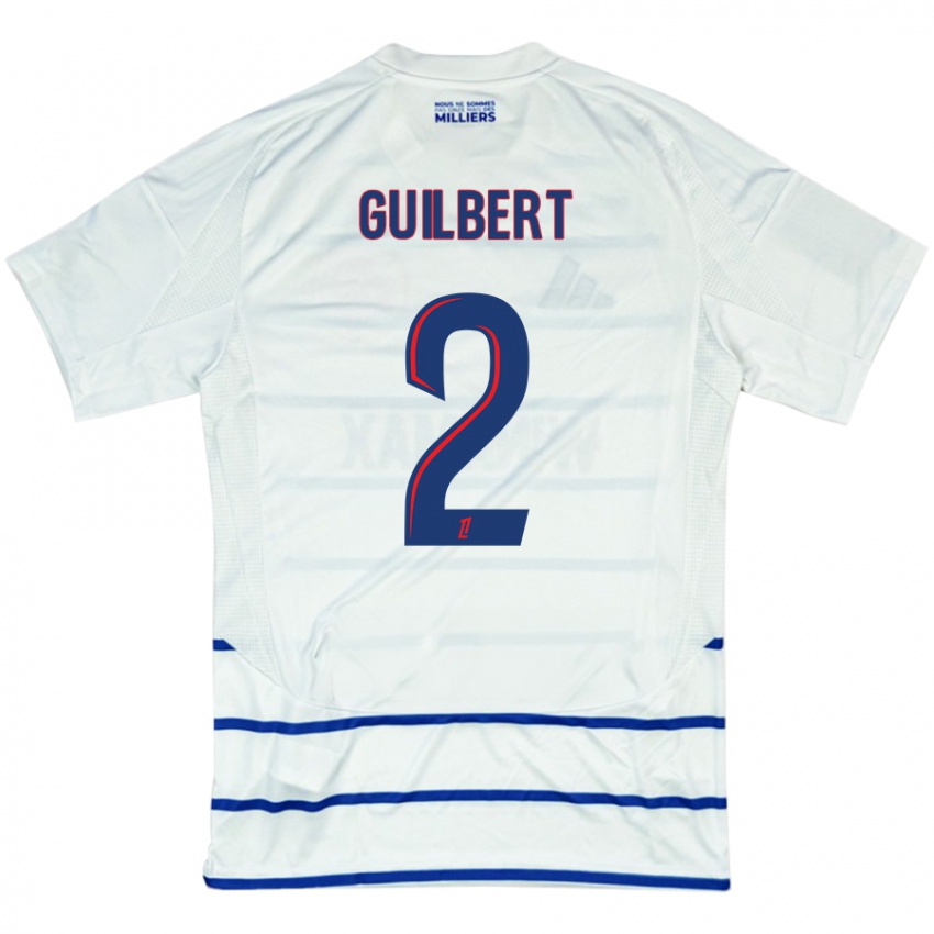 Niño Camiseta Frédéric Guilbert #2 Blanco Azul 2ª Equipación 2024/25 La Camisa