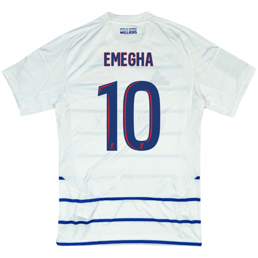 Niño Camiseta Emanuel Emegha #10 Blanco Azul 2ª Equipación 2024/25 La Camisa