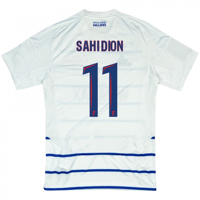 Niño Camiseta Moïse Sahi Dion #11 Blanco Azul 2ª Equipación 2024/25 La Camisa