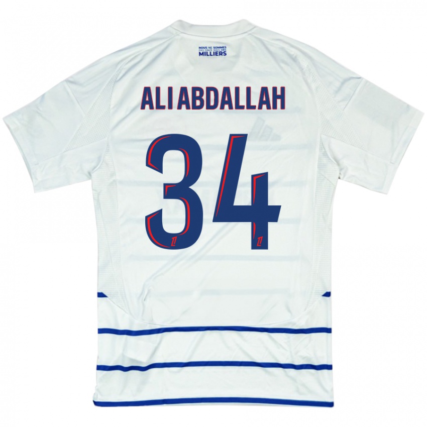 Niño Camiseta Aboubacar Ali Abdallah #34 Blanco Azul 2ª Equipación 2024/25 La Camisa