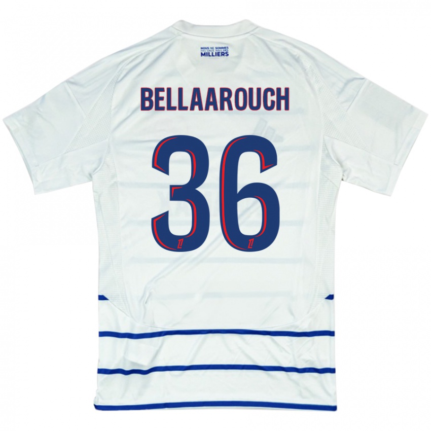 Niño Camiseta Alaa Bellaarouch #36 Blanco Azul 2ª Equipación 2024/25 La Camisa