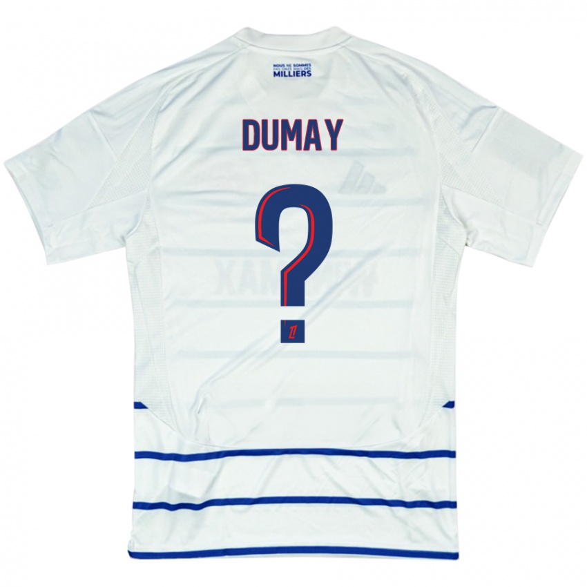 Niño Camiseta Yoann Dumay #0 Blanco Azul 2ª Equipación 2024/25 La Camisa