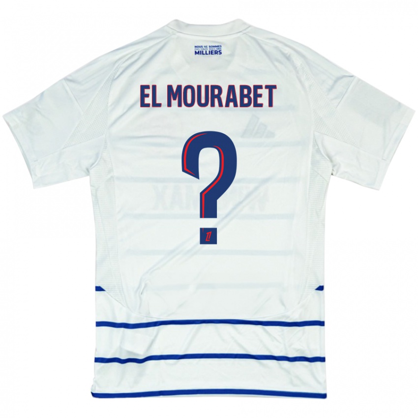 Niño Camiseta Samir El Mourabet #0 Blanco Azul 2ª Equipación 2024/25 La Camisa