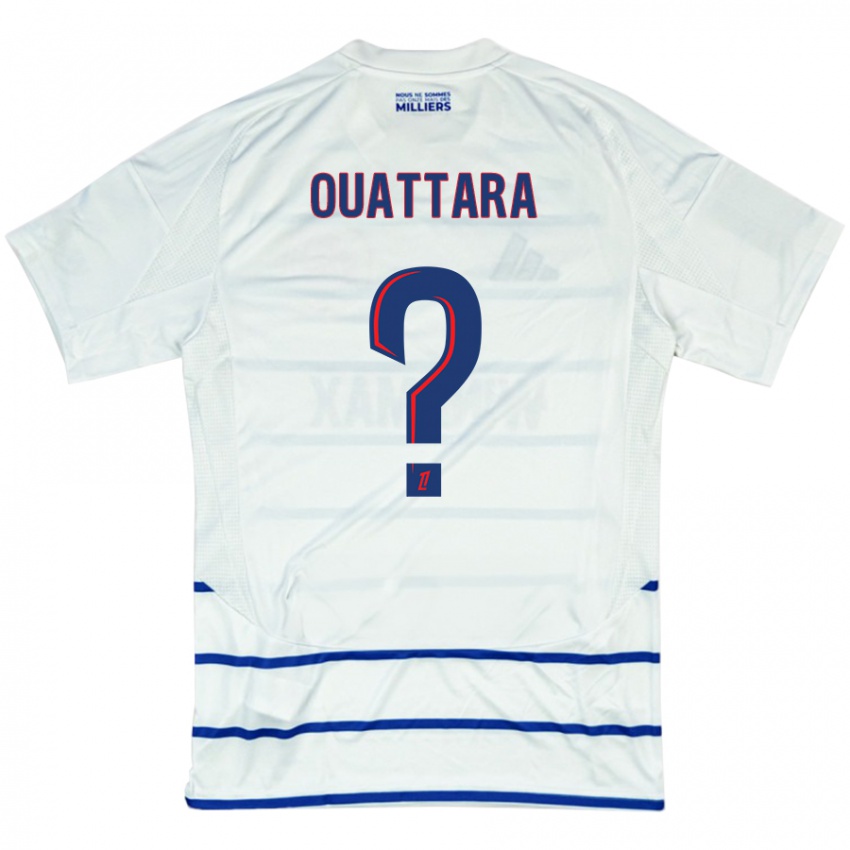 Niño Camiseta Abdoul Ouattara #0 Blanco Azul 2ª Equipación 2024/25 La Camisa