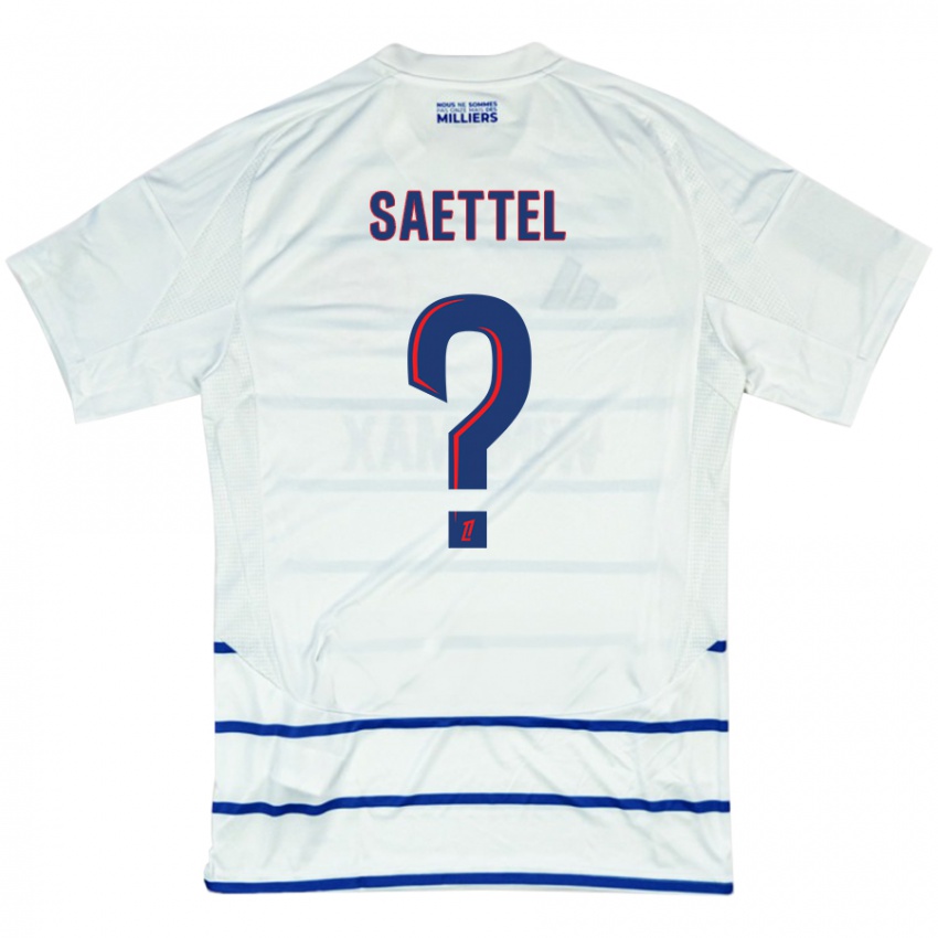 Niño Camiseta Tom Saettel #0 Blanco Azul 2ª Equipación 2024/25 La Camisa