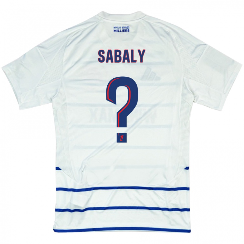 Niño Camiseta Idrissa Sabaly #0 Blanco Azul 2ª Equipación 2024/25 La Camisa