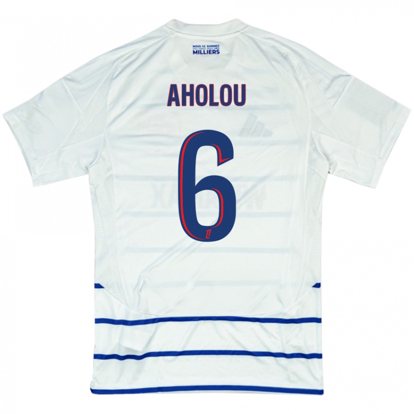 Niño Camiseta Jean-Eudes Aholou #6 Blanco Azul 2ª Equipación 2024/25 La Camisa