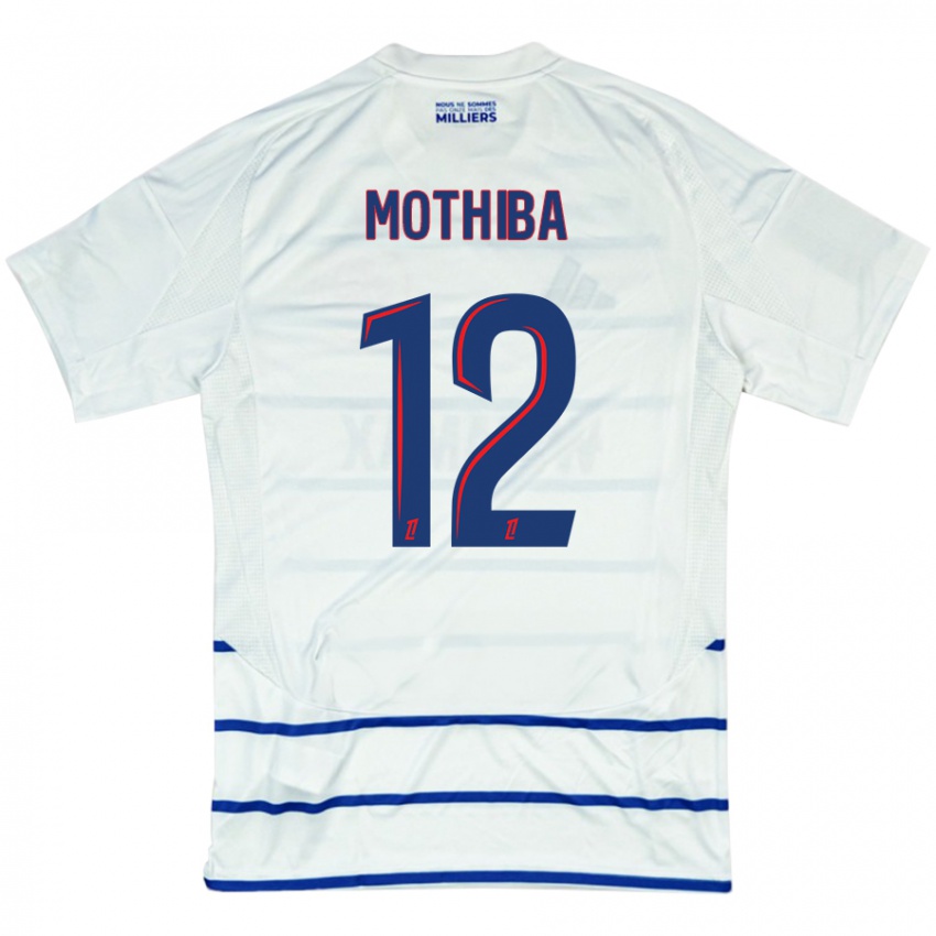 Niño Camiseta Lebo Mothiba #12 Blanco Azul 2ª Equipación 2024/25 La Camisa